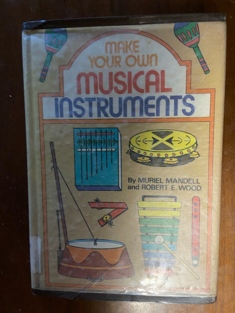 Vintage 70s 1970s Music Instrument craft book crafts art red yellow blue green